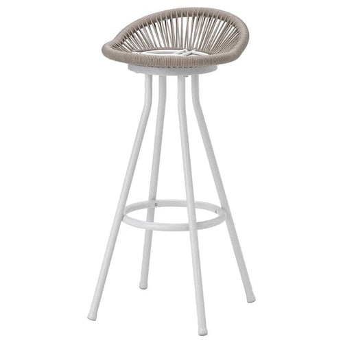 SEGERÖN - Outdoor bar stool, swivel white/beige ,