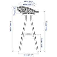 SEGERÖN - Outdoor bar stool, swivel white/beige , - best price from Maltashopper.com 90503346