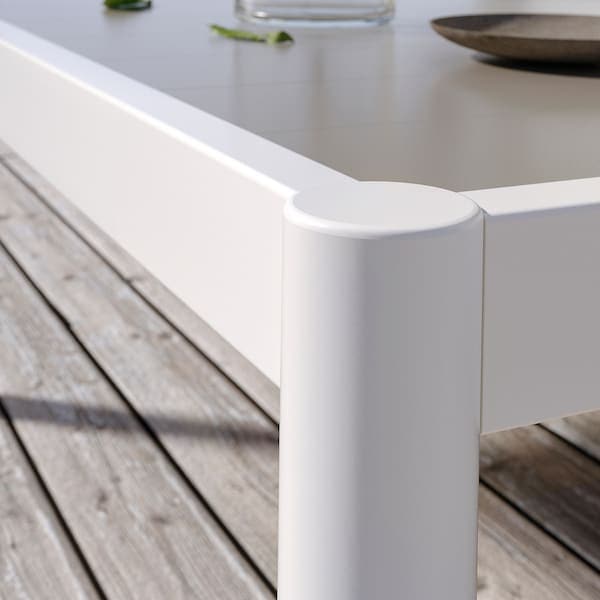 Ikea SEGERÖN - Coffee table, outdoor, white/beige, 73x73 cm