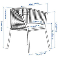 SEGERÖN - Table+6 chairs armrests, garden, white/beige/Frösön/Duvholmen beige, 147 cm - best price from Maltashopper.com 49494849