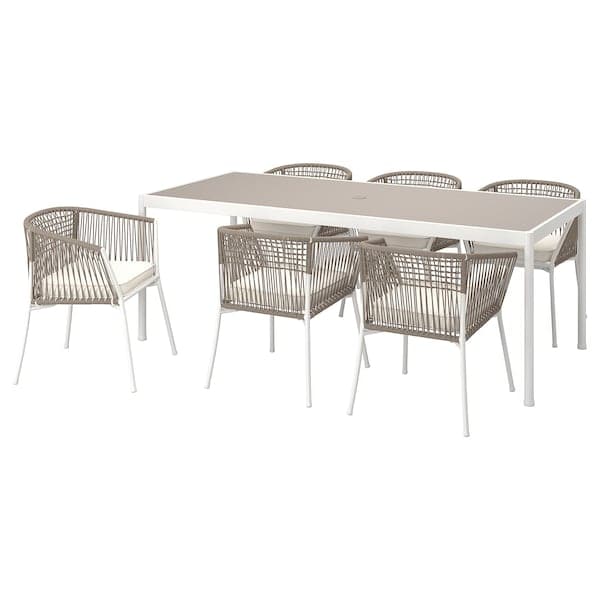 SEGERÖN - Table+6 chairs armrests, garden , 212 cm - best price from Maltashopper.com 79533905