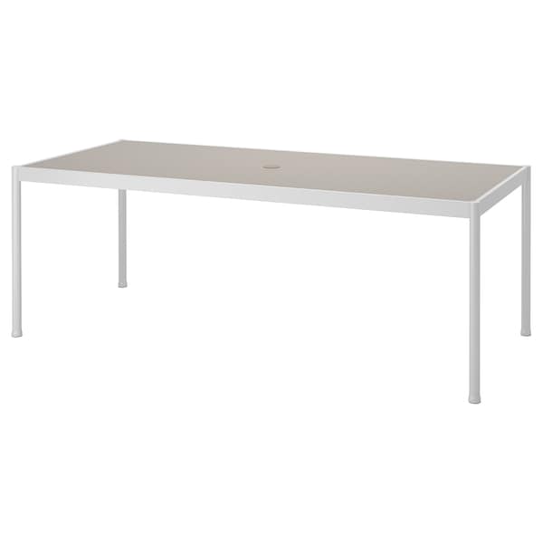 SEGERÖN - Garden table, white/beige, 91x212 cm - best price from Maltashopper.com 10510807
