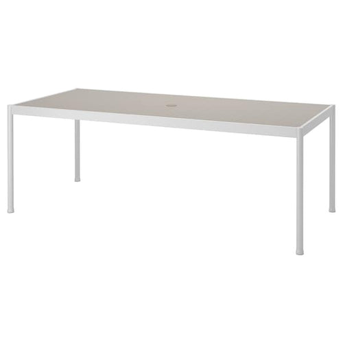 SEGERÖN - Garden table, white/beige, 91x212 cm