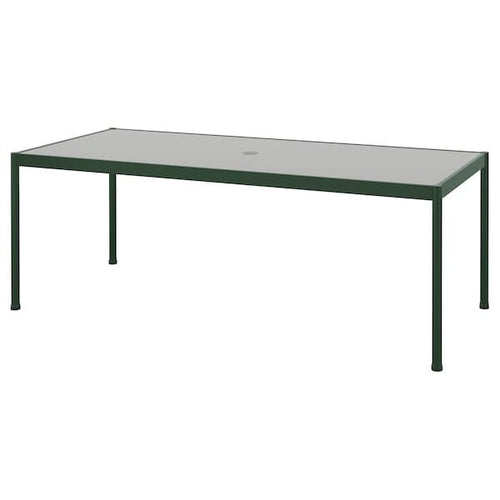 SEGERÖN - Garden table, dark green/light grey, 91x212 cm ,