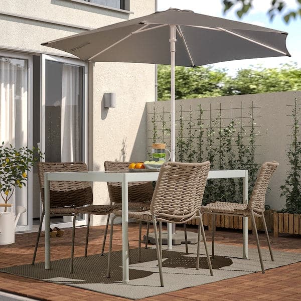 Ikea SEGERÖN / TEGELÖN - Table and 4 chairs, outdoor white/beige/beige