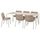 SEGERÖN / TEGELÖN - Table and 6 chairs, outdoor white/beige ,
