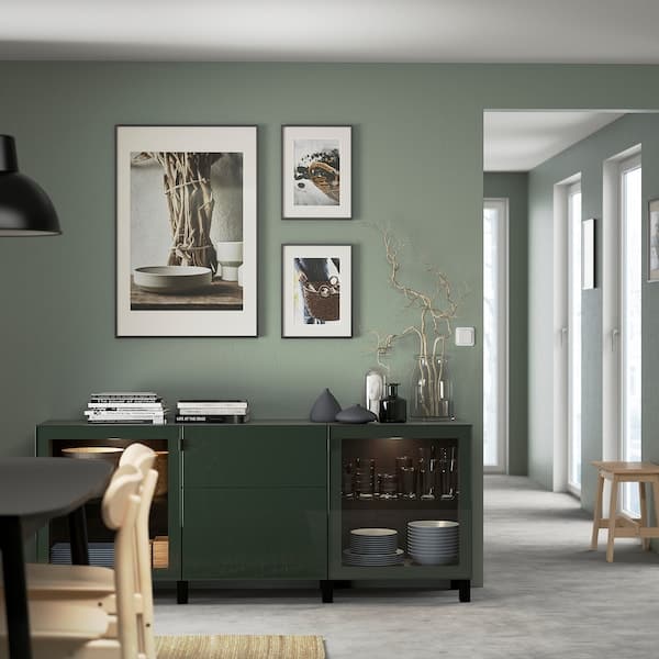 SELSVIKEN - Door/drawer front, high-gloss dark olive-green, 60x38 cm - best price from Maltashopper.com 90490706