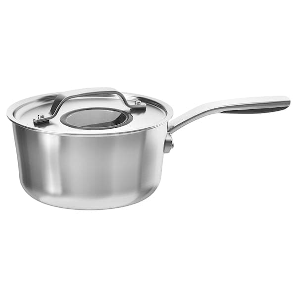 SENSUELL - Saucepan with lid, stainless steel/grey, 2.4 l - best price from Maltashopper.com 70324548