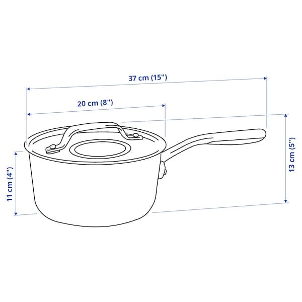 SENSUELL - Saucepan with lid, stainless steel/grey, 2.4 l - best price from Maltashopper.com 70324548