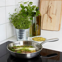 SENSUELL - Frying pan, stainless steel/grey, 24 cm - best price from Maltashopper.com 80324543