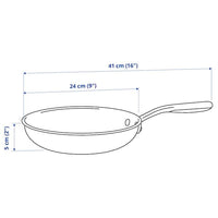 SENSUELL - Frying pan, stainless steel/grey, 24 cm - best price from Maltashopper.com 80324543
