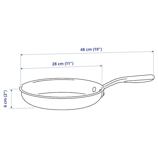 SENSUELL - Frying pan, stainless steel/grey, 28 cm - best price from Maltashopper.com 60324544