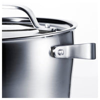 SENSUELL - Pot with lid, stainless steel/grey, 4 l - best price from Maltashopper.com 10324546
