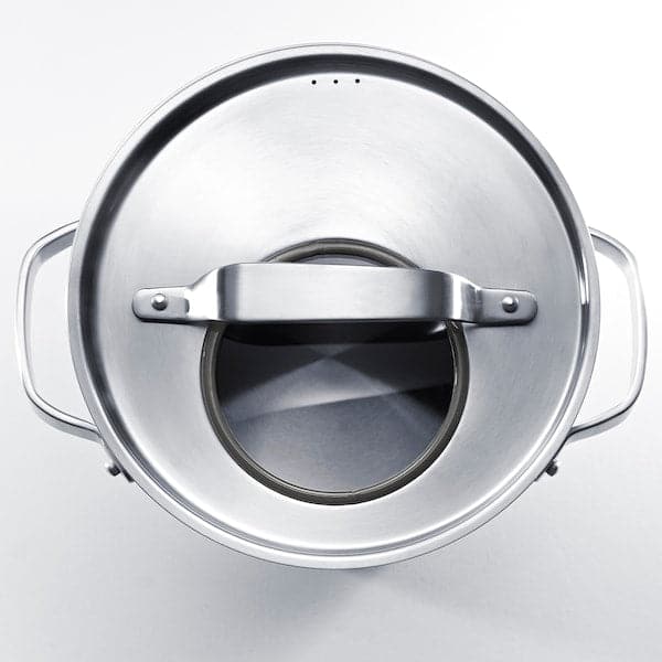 Ikea SENSUELL - Pot with lid, stainless steel/grey, 5.5 l