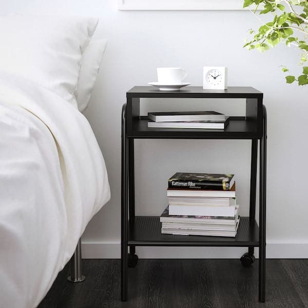 SETSKOG - Bedside table, black, 45x35 cm - best price from Maltashopper.com 70338041