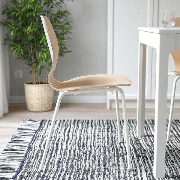 【ブジン】 IKEA NORDMYRA ノールドミーラ 4脚 ホワイト NORDMYRA ノールドミーラ チェア, ホワイト/バーチ - IKEA