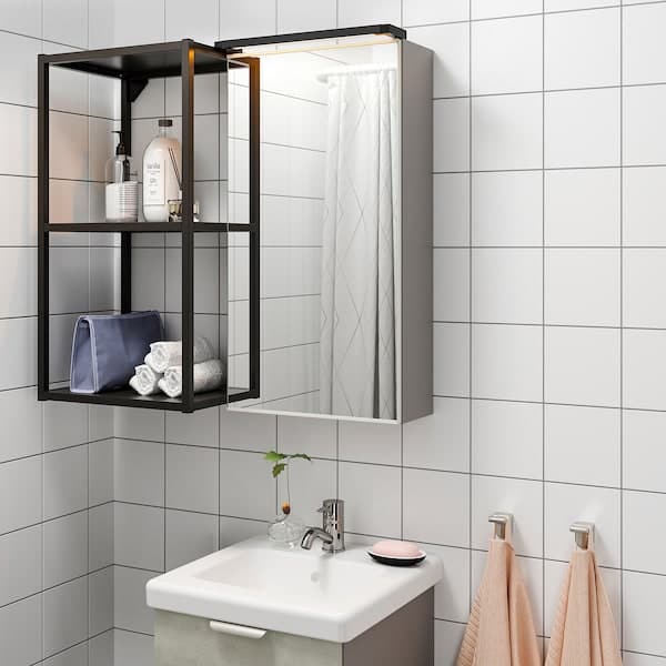 Ikea SILVERGLANS LED light bar for bathroom, adjustable light intensity anthracite, 40 cm