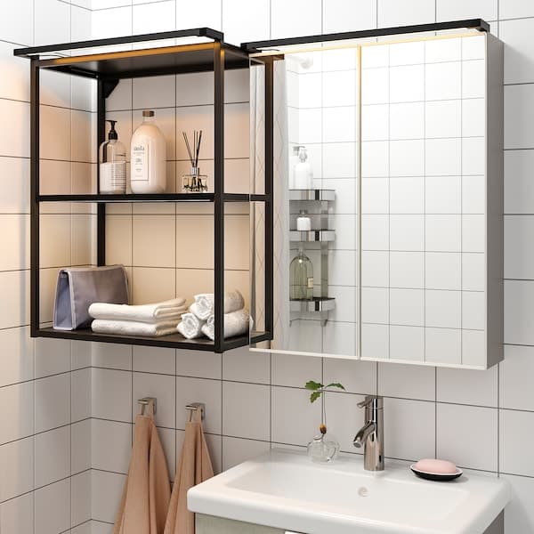 Ikea SILVERGLANS LED light bar for bathroom, adjustable light intensity anthracite, 60 cm
