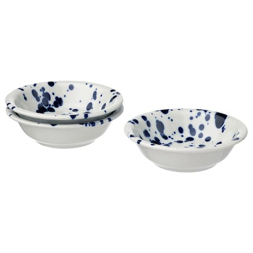 SILVERSIDA bowl, patterned/blue, 11 cm, 3 pack