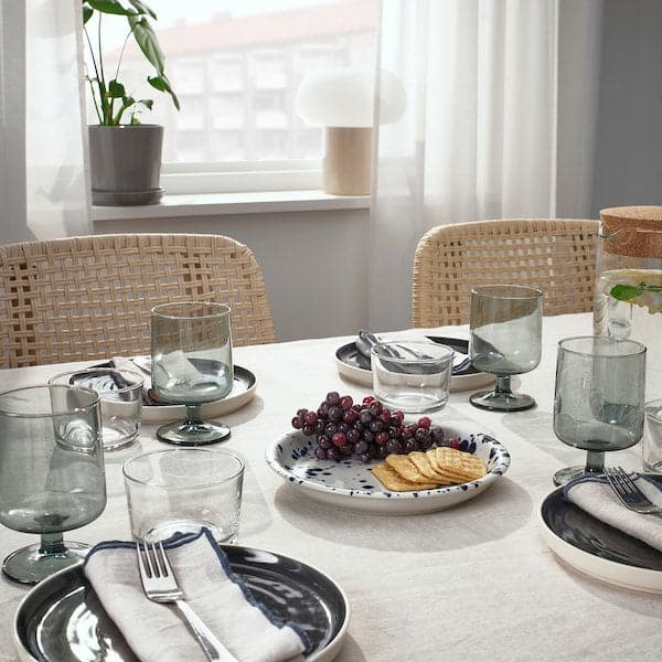 Ikea SILVERSIDA - Side plate, patterned/blue, 20 cm