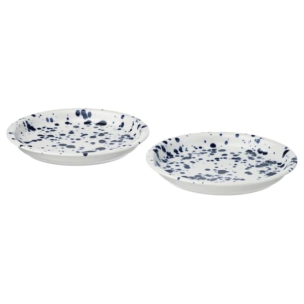 Ikea SILVERSIDA - Side plate, patterned/blue, 20 cm