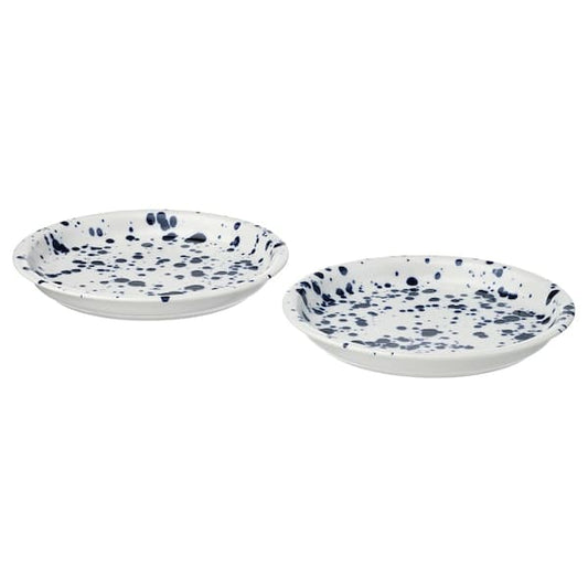 Ikea SILVERSIDA - Side plate, patterned/blue, 20 cm