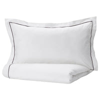 SILVERTISTEL - Duvet cover and pillowcase, white/dark grey, 150x200/50x80 cm - best price from Maltashopper.com 50492972