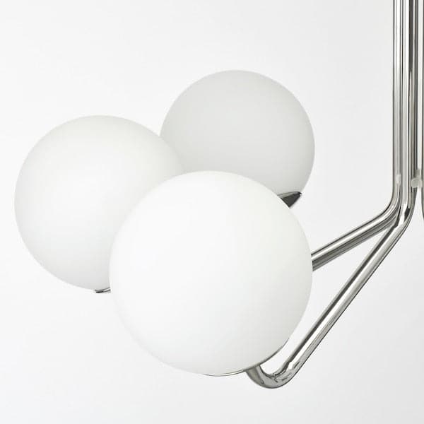 Ikea SIMRISHAMN - Chandelier, 7-armed, chrome-plated/opal white glass, 70 cm