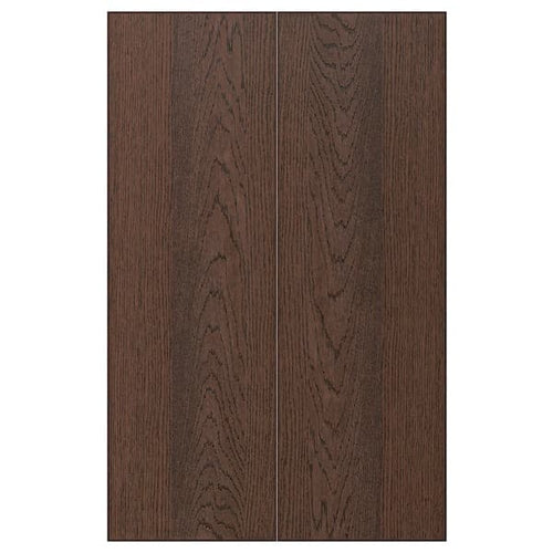 SINARP 2-p door f corner base cabinet set, brown, 25x80 cm