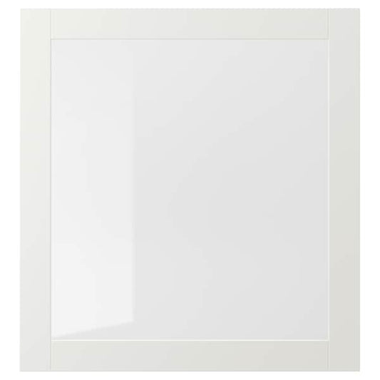 SINDVIK - Glass door, white/clear glass, 60x64 cm - best price from Maltashopper.com 90291858