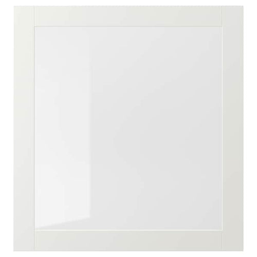 SINDVIK - Glass door, white/clear glass, 60x64 cm