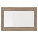 SINDVIK glass door, grey stained walnut effect/clear glass, 60x38 cm