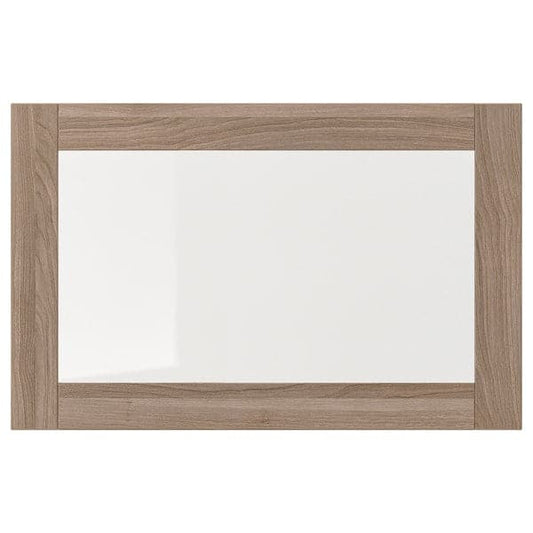 SINDVIK Glass door - grey biting walnut effect/transparent glass 60x38 cm , 60x38 cm - best price from Maltashopper.com 70296319