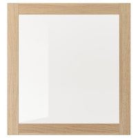 SINDVIK glass door, white stained oak effect/clear glass, 60x64 cm