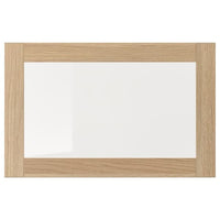 SINDVIK - Glass door, white stained oak effect/clear glass, 60x38 cm - best price from Maltashopper.com 50296315