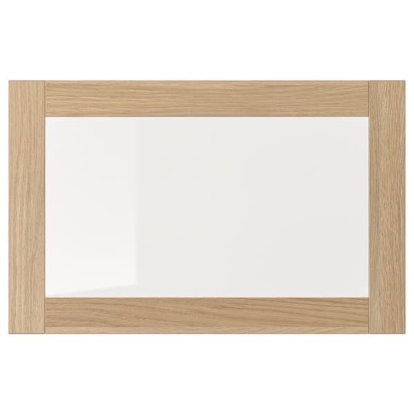 Ikea SINDVIK - Glass door, white stained oak effect/clear glass, 60x38 cm