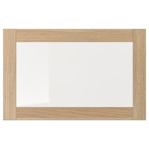 SINDVIK - Glass door, white stained oak effect/clear glass, 60x38 cm