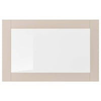 SINDVIK - Glass door, light grey-beige/clear glass, 60x38 cm - best price from Maltashopper.com 80490924