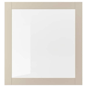 Ikea SINDVIK - Glass door, light grey-beige/clear glass, 60x64 cm