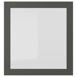 SINDVIK glass door, dark grey/clear glass, 60x64 cm