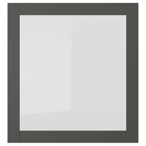 SINDVIK - Glass door, dark grey/clear glass, 60x64 cm - best price from Maltashopper.com 10538806
