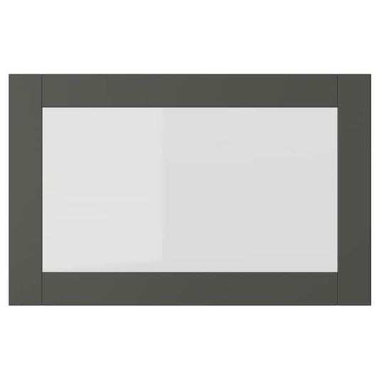 Ikea SINDVIK - Glass door, dark grey/clear glass, 60x38 cm