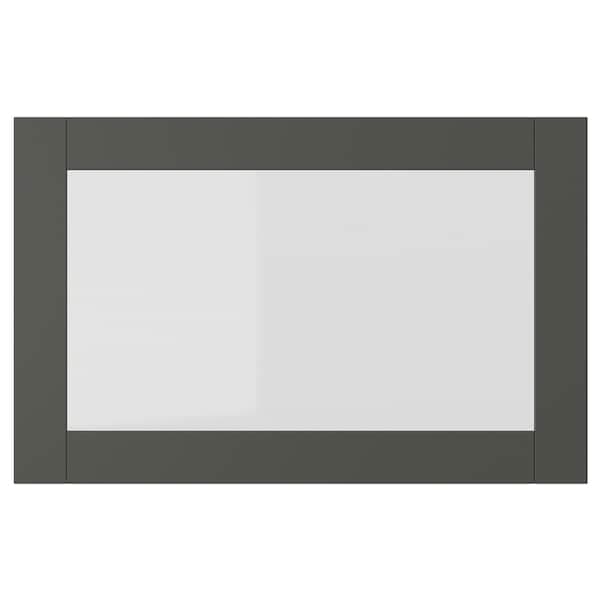 Ikea SINDVIK - Glass door, dark grey/clear glass, 60x38 cm