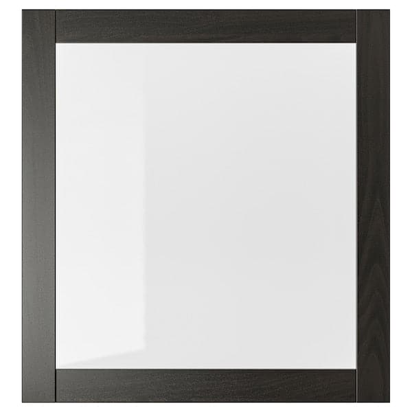 SINDVIK - Glass door, black-brown/clear glass, 60x64 cm