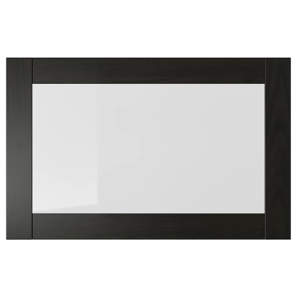 SINDVIK - Glass door, black-brown/clear glass, 60x38 cm - best price from Maltashopper.com 40296311