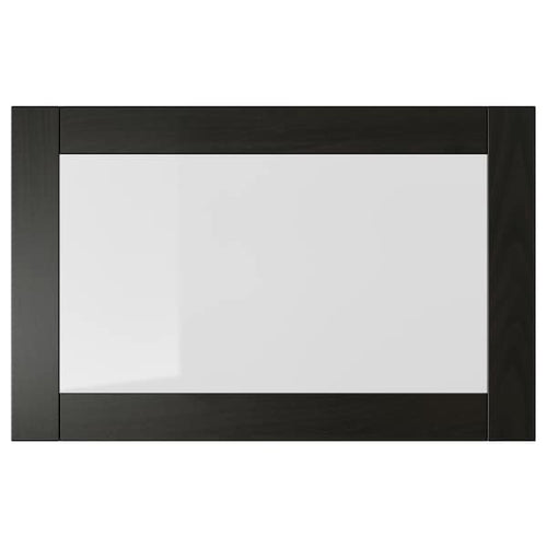 SINDVIK - Glass door, black-brown/clear glass, 60x38 cm