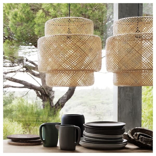 Ikea SINNERLIG - Pendant lamp, bamboo/handmade, 50 cm