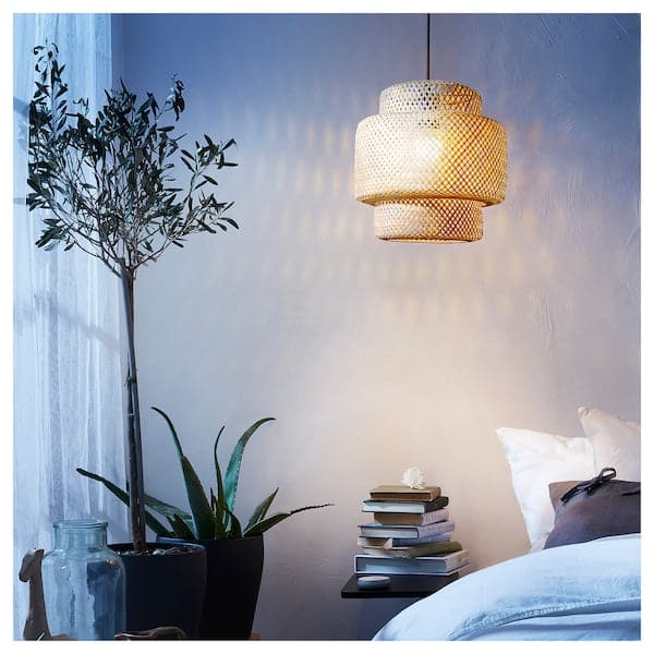 Ikea SINNERLIG - Pendant lamp, bamboo/handmade, 27 cm