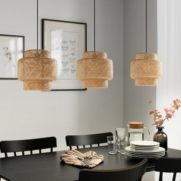 Ikea SINNERLIG - Pendant lamp, bamboo/handmade, 27 cm