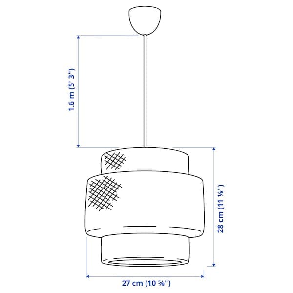 Ikea SINNERLIG - Pendant lamp, bamboo/handmade, 27 cm